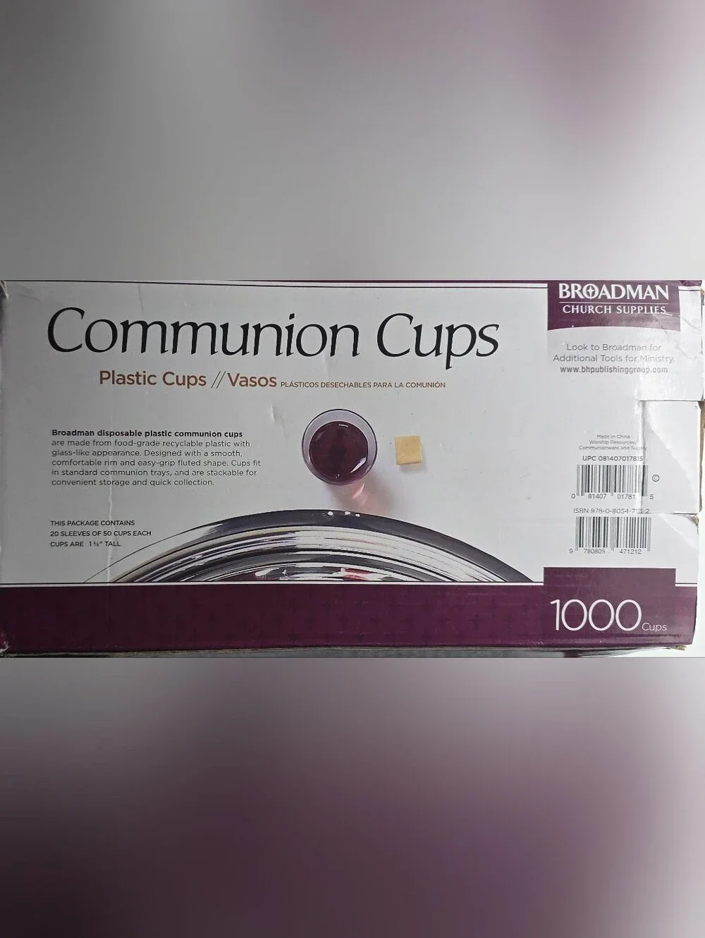 Broadman Church Supplies Small Plastic Disposable Communion Cups, 1000 Count